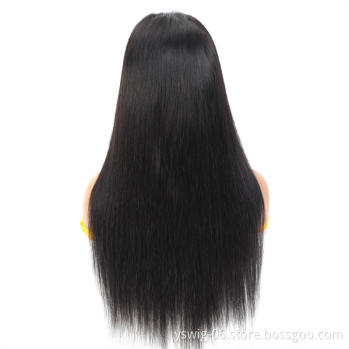 Virgin Cuticle Aligned Pre Plucked HD Full Lace Wigs, Straight Brazilian Lace Front Human Hair Wigs For Black Women